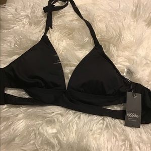 Black criss cross bikini top